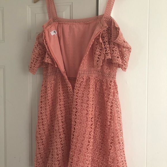 Pink BB Dakota Aitana Lace Off The Shoulder Dress - Picture 8 of 9